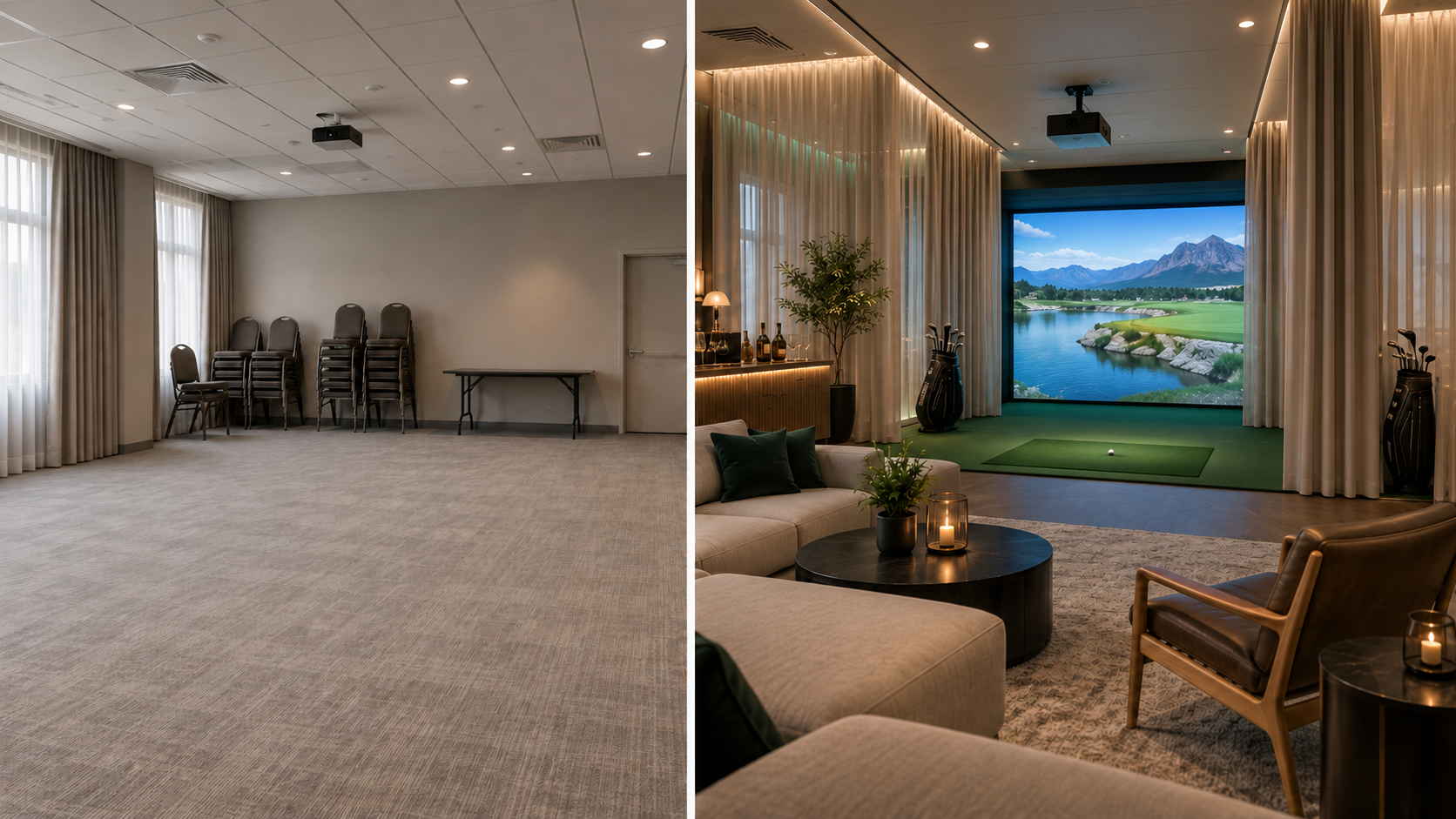 Before and after: an underused space transformed into a premium activity zone